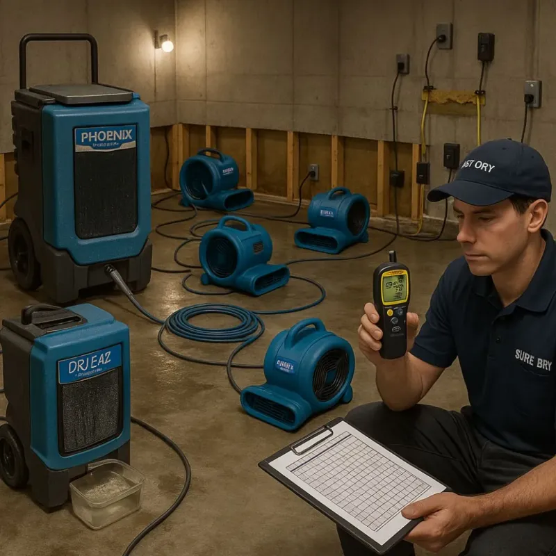 Structural Drying and Dehumidification process in Meridian, MS